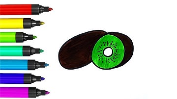 How To Draw Kiwi Fruit Step By Step |Kiwi Drawing Easy |Fruit Drawing