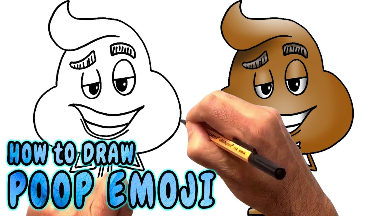 How To Draw Poop From The Emoji Movie Easy Narrated Youtube