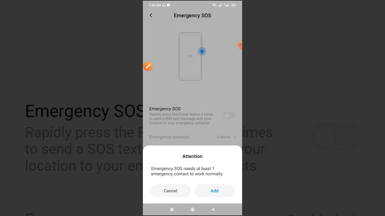 Emergency SOS setting on redmi note 8