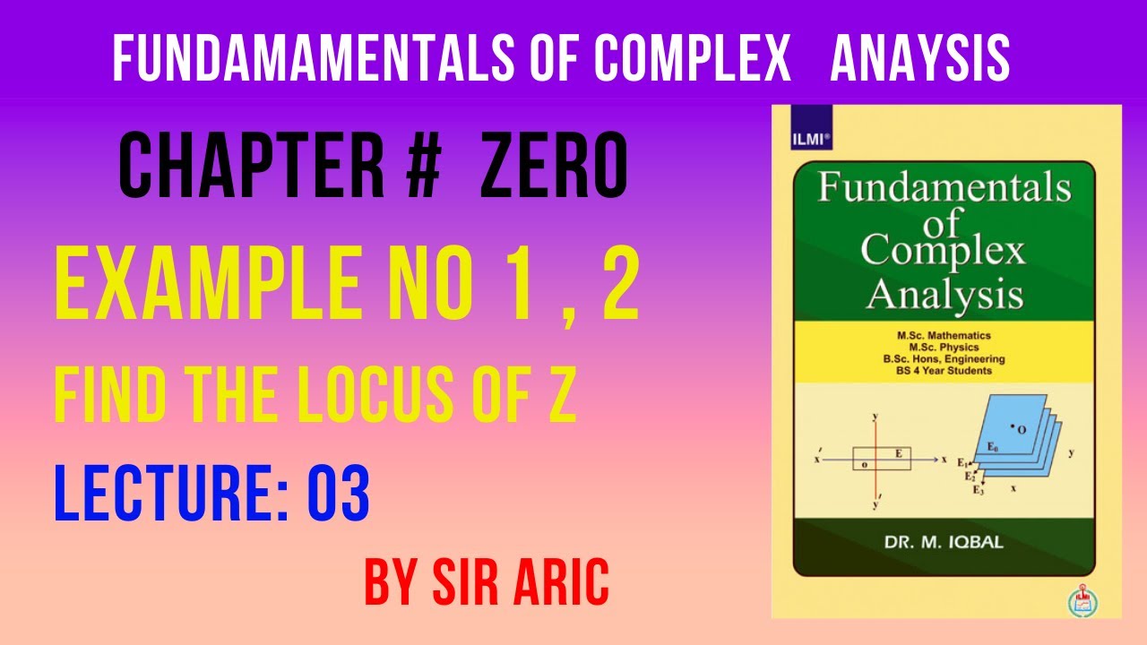 Complex analysis by Dr.M.Iqbal_Chapter zero_Example 1 and 2 || Find the ...