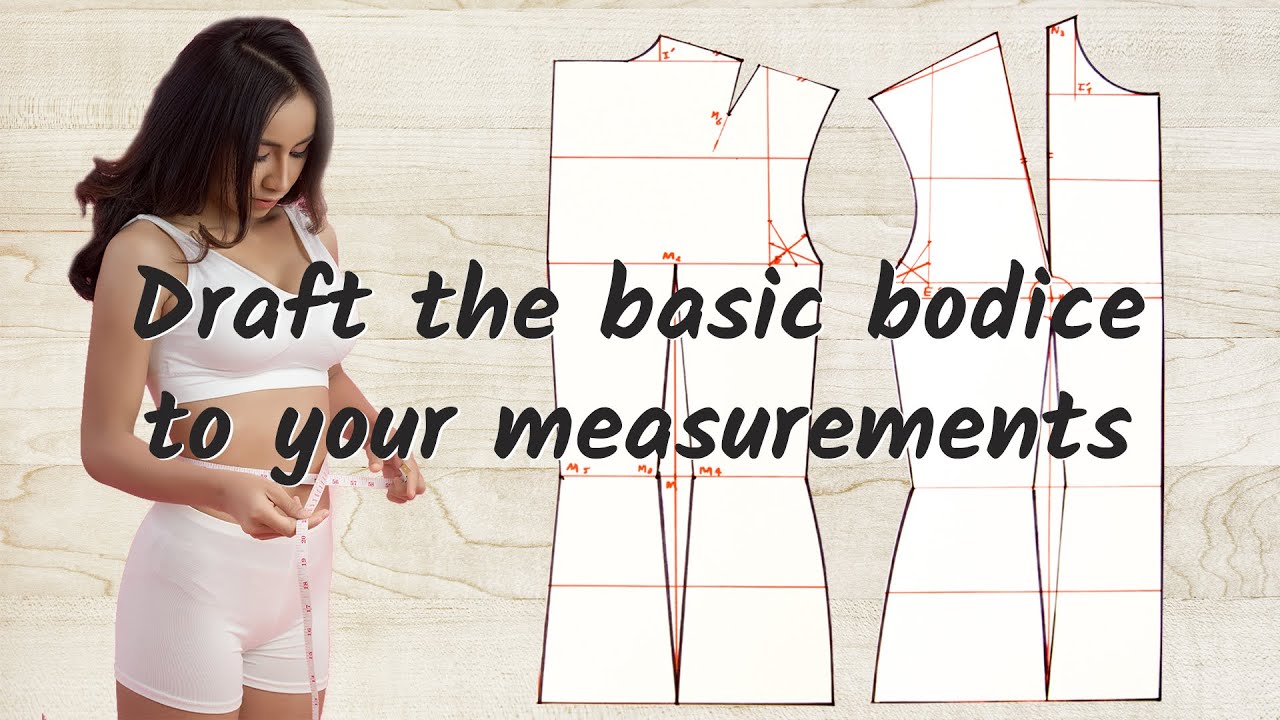 How to easily draft a basic bodice block pattern with darts to your ...