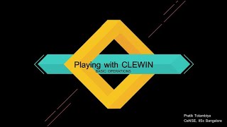 Using Operations (Part 1)|| Playing with CLEWIN