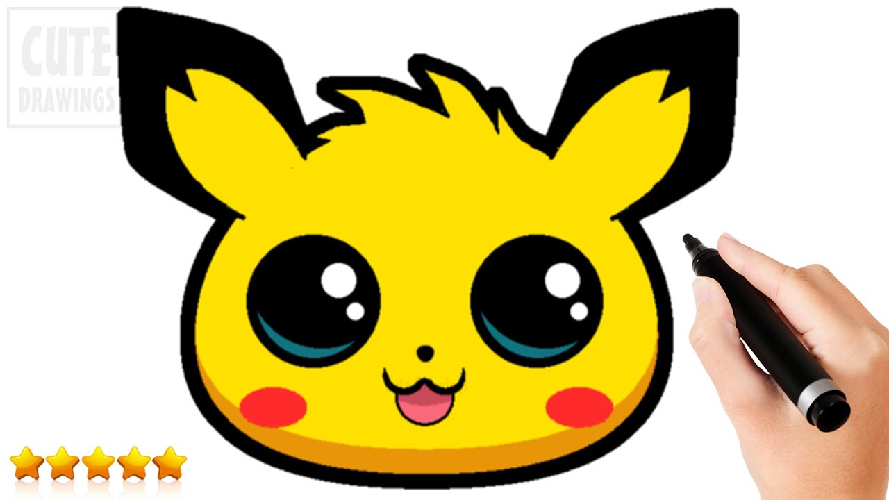 How To Draw A Cute Pichu Face Draw So Cute Pokemon Youtube