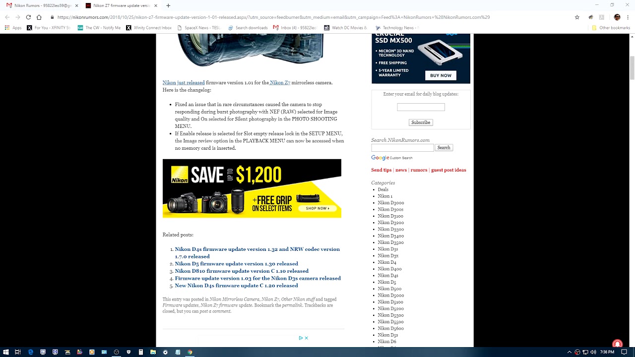 FIRMWARE UPDATE FOR NIKON Z7, D5, D810 AND OTHERS YouTube
