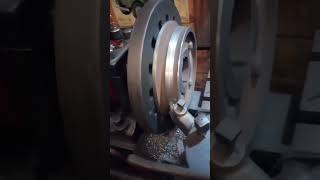 Two lineshaft driven lathes churning out the parts 💪  #machine #lathe #machineshop #drill #workshop