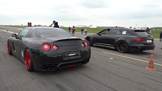 830HP Nissan GT R R35 HPT vs 825HP Audi RS6 Avant C8 Black Mamba II