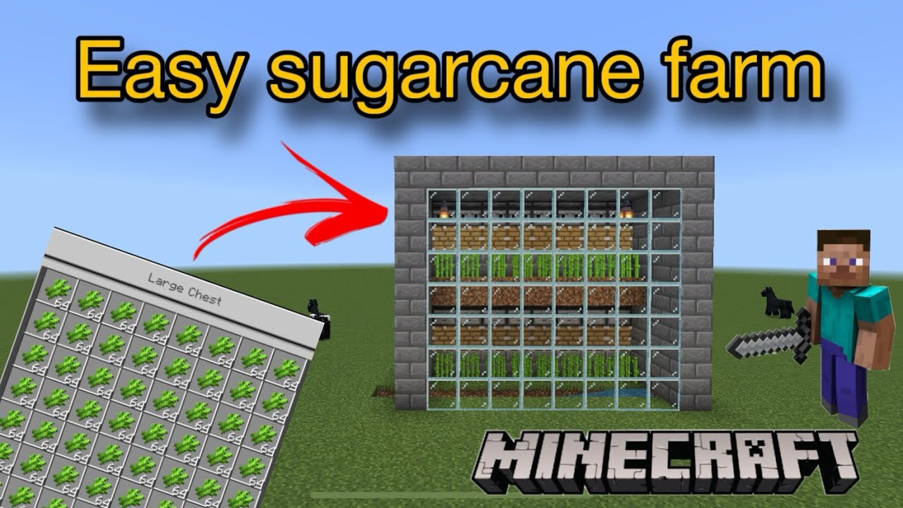 Easy sugarcane farm tutorial minecraft pocket edition #minecraft # ...