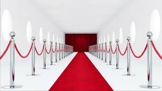 3D Green Screen Red Carpet Abstract White Award Curtain Backdrop Stage Hallway Grand Opening