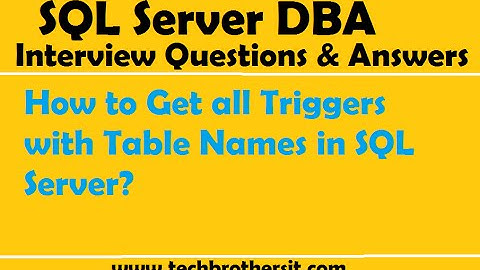 How to Get all Triggers with Table Names in SQL Server - SQL Server Tutorial