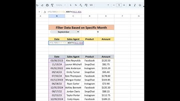 Google Sheet Tricks: Dynamically Filter Data based on Month with FILTER function #exceltips #shorts