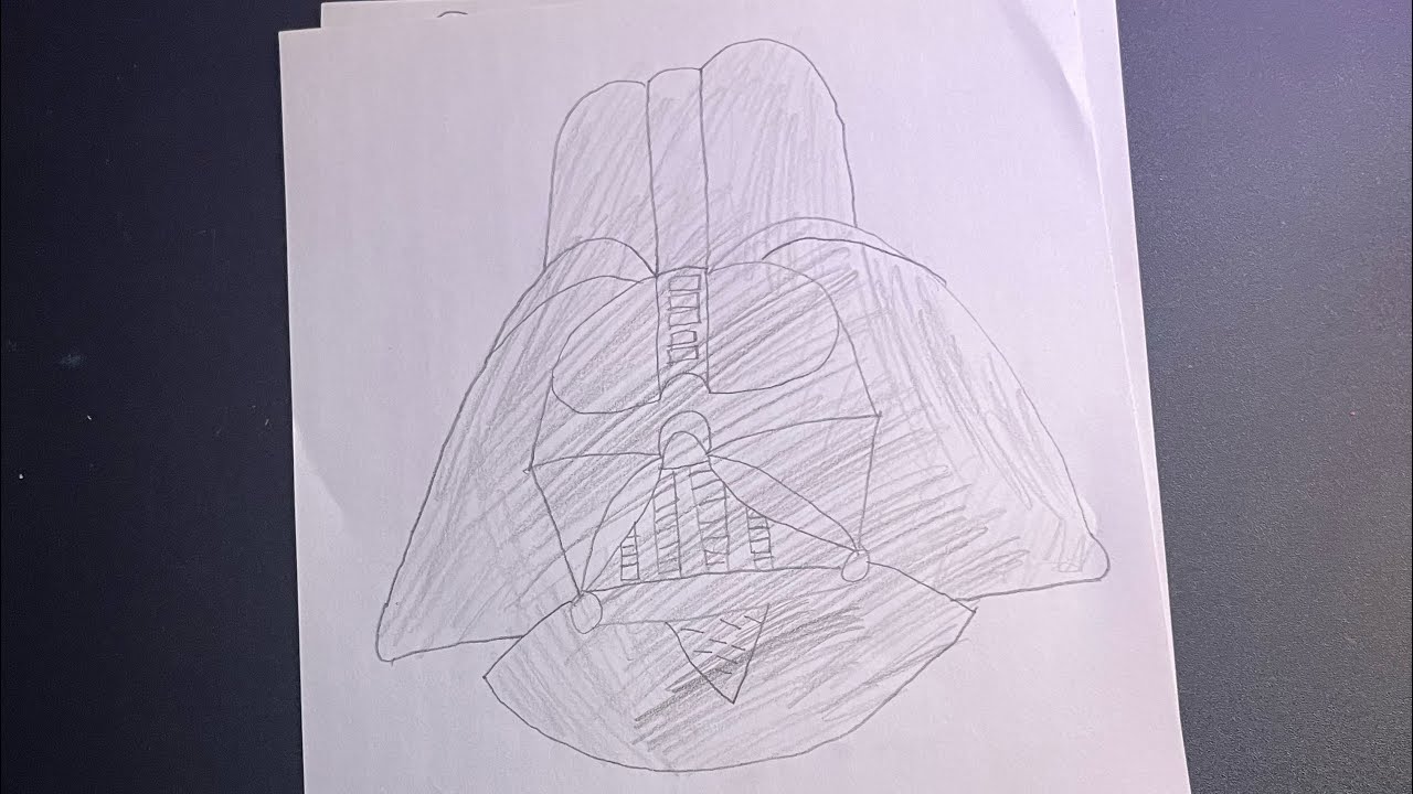 Drawing the Darth Vader mask - YouTube