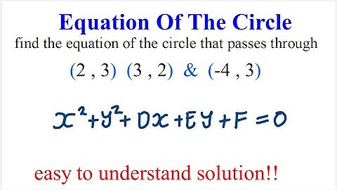 Equation Of The Circle  Passing Through 3 Points _ conic sections