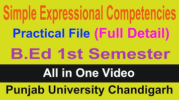 Simple Expressional Competencies B.ed 1st semester Practical File Punjab university Chandigarh