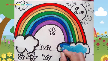 Hướng dẫn bé vẽ cầu vồng | Drawing and Coloring Rainbow | art for Kids Viet Nam