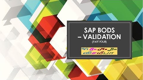 SAP BODS – Validation - Part Four