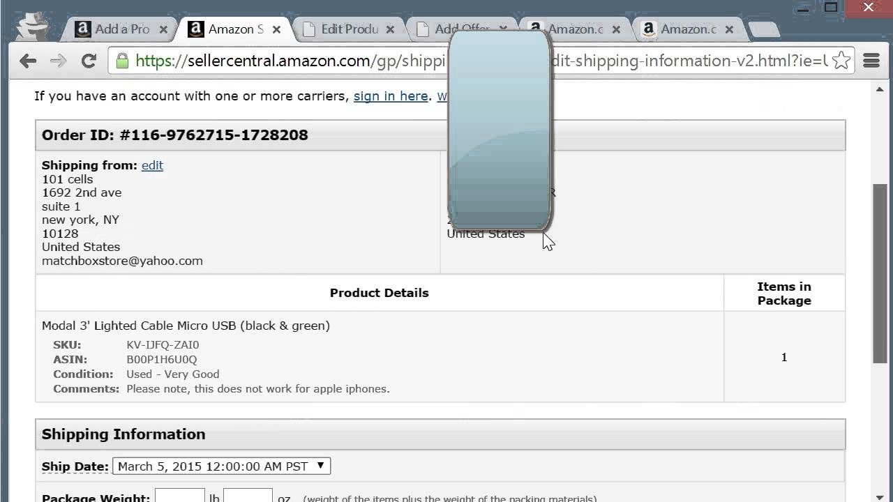 How to process and order on amazon seller central #7 - YouTube