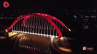 PEMANDANGAN INDAH PADA MALAM HARI DI JEMBATAN KALI KUTHO.. JALAN TOL TRANS JAWA