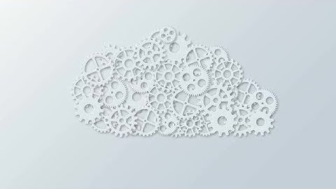 Computer Cloud And Mechanism Gears Stock Motion Graphics