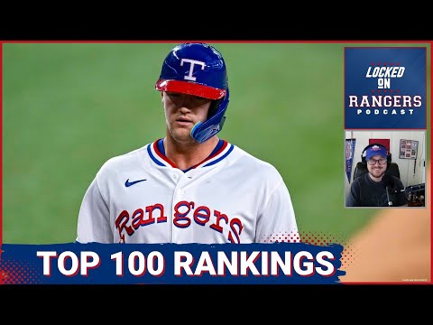 Which Texas Rangers prospects made top 100 lists, and how highly does Evan Carter rank?