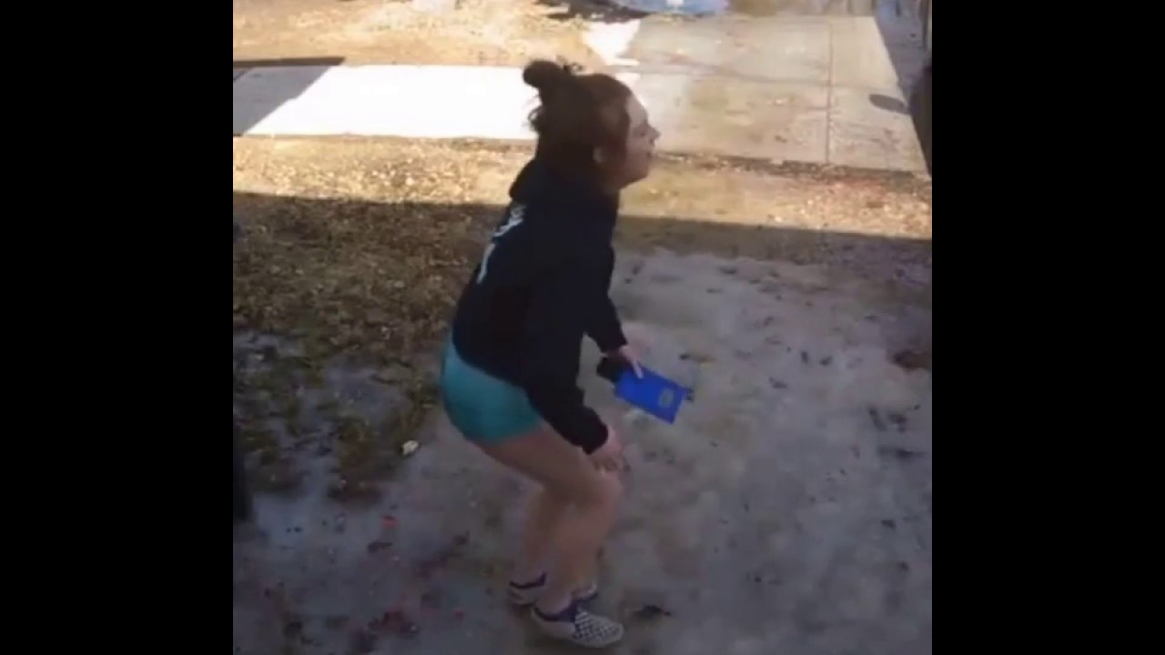 Girl slips on ice and makes a nasty fall. YouTube