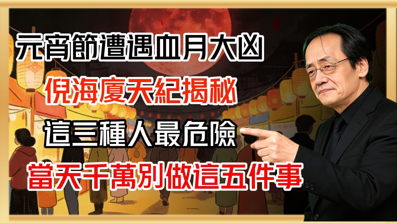 元宵節遭遇血月大凶？倪海廈天紀揭秘：這三種人最危險，當天千萬別做這五件事！#倪海廈 #黄帝内经 #针灸 #神农本草经 #伤寒论 #自学中医