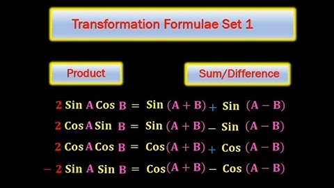 Transformation Formula Trigonometry | Easy Way to Remember Transformation Formula