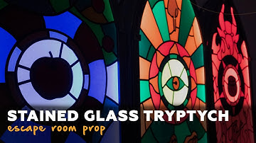 How "Stained Glass Tryptych" escape room prop works?