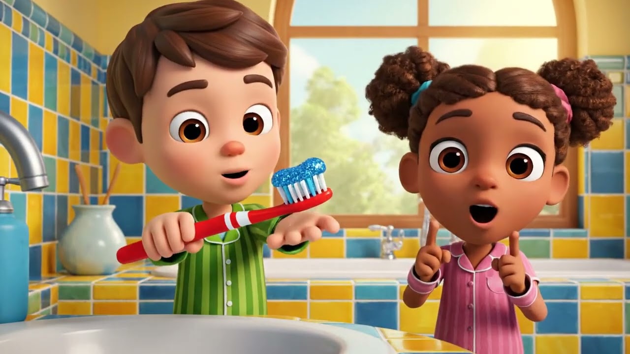 Brush Your Teeth Song 🪥 | Fun Tooth Brushing Song for Kids | Wiggle and Rhyme Kids Songs