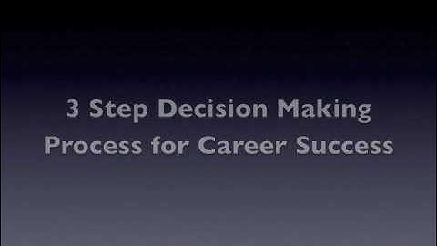 3 Step Decision Making Process for Career Success, Part 1    www.freedomeducation.ca