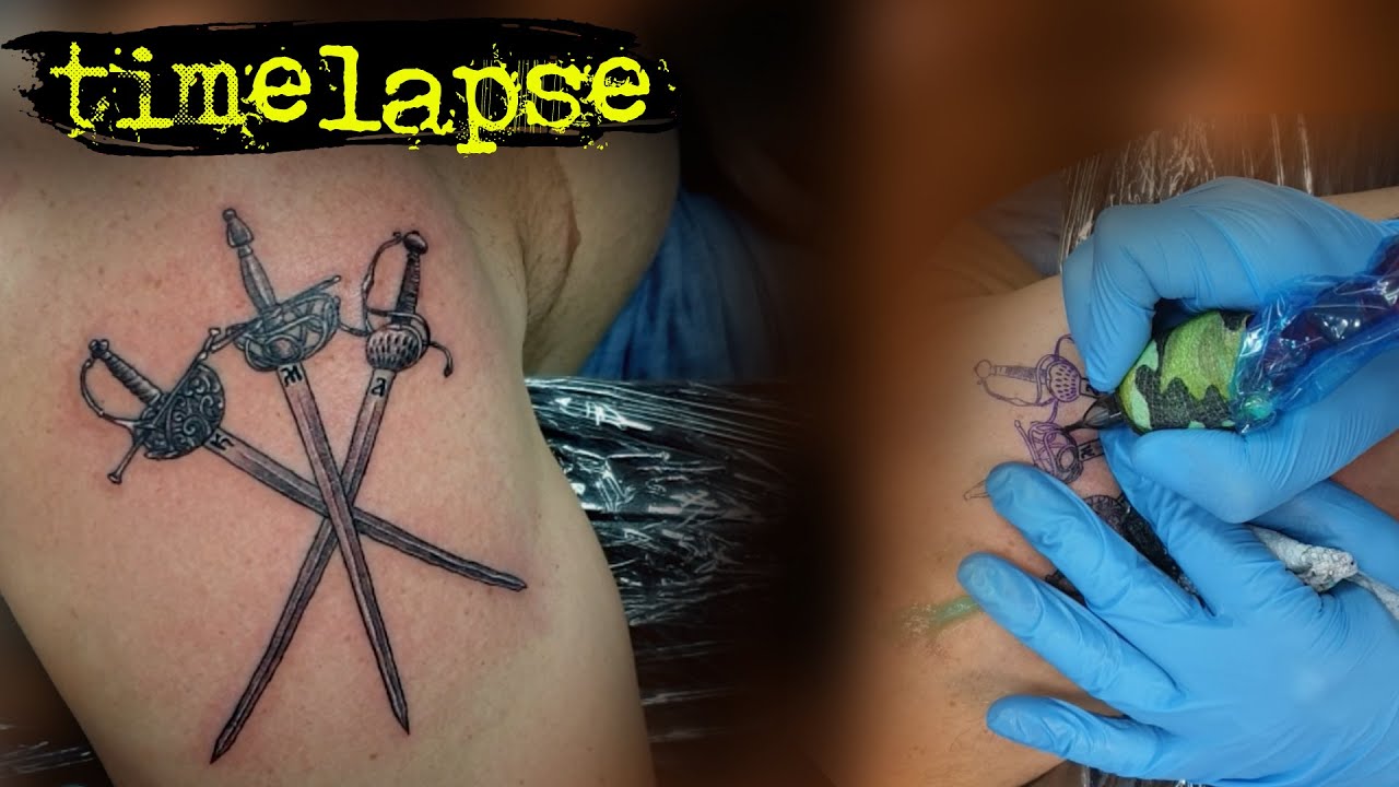 Three Musketeers TATTOO / TIME LAPSE - YouTube
