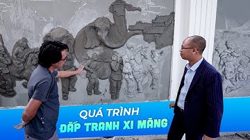 Cận Cảnh Quá Trình Đắp Tranh Xi Măng Về Giai Thoại Vua Quang Trung Do Kisato Thi Công Tại Ninh Bình