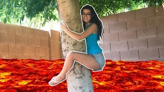 THE FLOOR IS LAVA CHALLENGE GAME! You have to get up when someone says "the floor is lava"! Leave a Like if you enjoyed! 