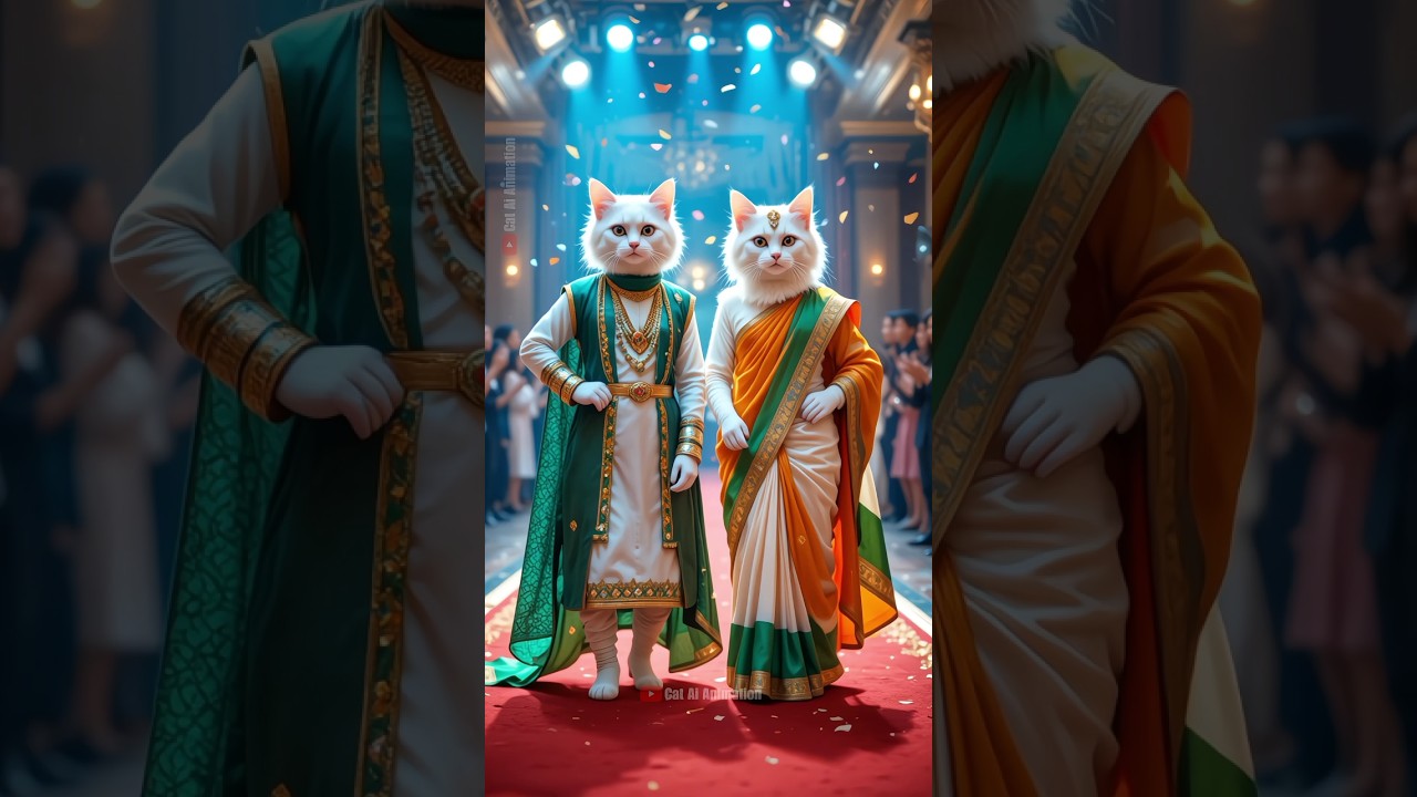 🇵🇰 Pakistani Cat vs 🇮🇳 Indian Cat – Fashion Show Gone Funny! 😹💃