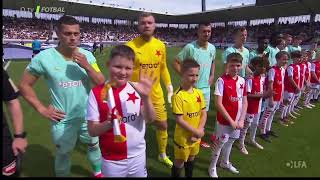 Nástup fotbalistů SK Slavia Praha + děti FC Vrchlabí 2