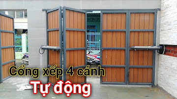 Cổng xếp 4 cánh tự động dùng motor SERRS 320 của Italy | Trinh AGS