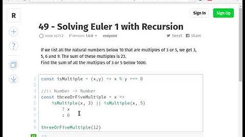 49 - Euler 1 With Recursion