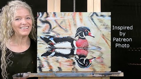 DUCK REFLECTION- Learn How to Draw & Paint with Acrylics- Easy Animal Portrait Paint and Sip at Home