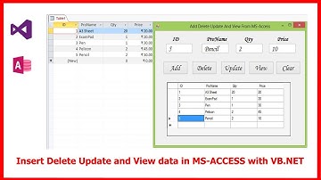 Insert Delete Update and View data in MS ACCESS with VB NET || VB.NET Tutorial
