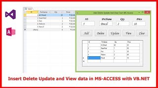 Insert Delete Update and View data in MS ACCESS with VB NET || VB.NET Tutorial