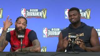 Zion and Ingram talk about facing LeBron \& the Lakers in Semifinals 🎤 2023 NBA In-Season Tournament