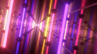 Inside Endless Tunnel Illuminated By Shiny Glowing Neon Laser Pillars 4K 60fps Wallpaper Background