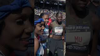 Athing Mu Celebrates After Winning 600 Meter Race #trackandfield #olympics #sports