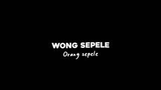 MENTAHAN LIRIK LAGU JAWA ENAK - MLAKU WE KADANG KESANDUNG (WONG SEPELE)