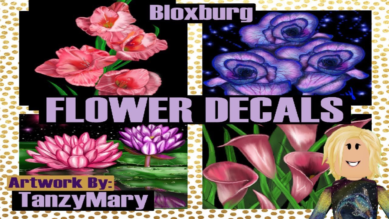 Roblox Bloxburg Decal Id S Codes Flowers Adding Decal Tutorial Youtube - roblox bloxburg purple aesthetic decal id s youtube