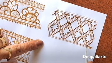 tutorial- 22, Filler border elements for intricate mehndi design || Learn henna border design ||