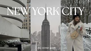 3 days in NYC for winter | snowy central park, shopping, art galleries, viral hot choc \& best eats