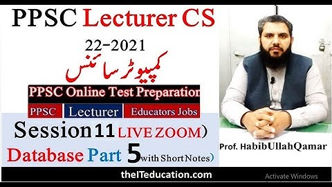 PPSC Lecturer Computer Science Test Preparation | Lecture No 5 Session no  11