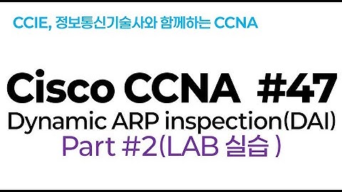 시스코(Cisco) CCNA #47(DAI:Dynamic ARP inspection ) part#2(실습 LAB)