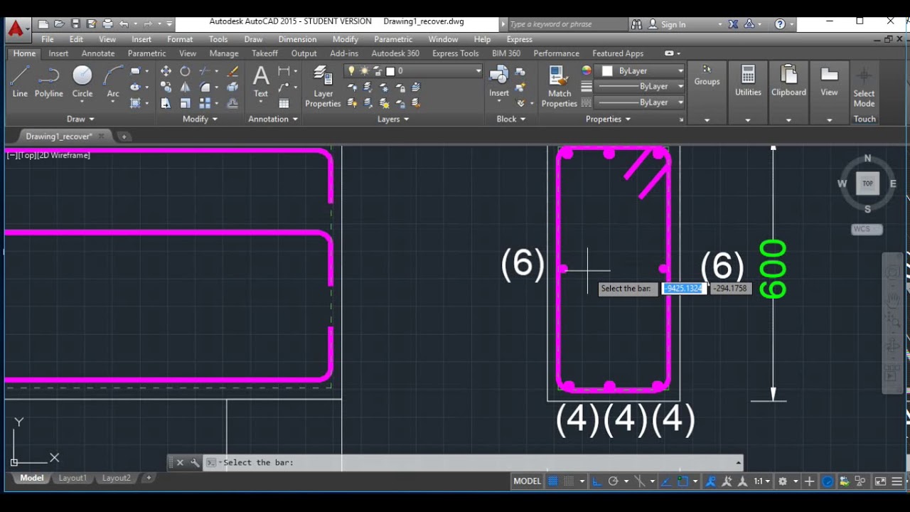Beam reinforcement detailing made easy in autocad - YouTube