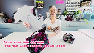 I'm going to teach you how to make your own pattern in any size for this great travel/makeup case.